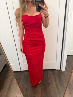 SHOWPO Elegant Red Spaghetti-Strap Maxi Dress - Brand:
